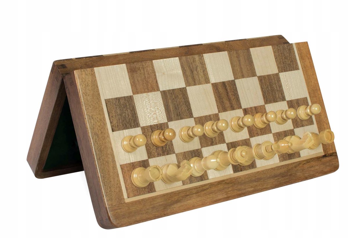 Magnetische Schaken 30cm - Exclusief Hout & Intarsia - Reisformaat