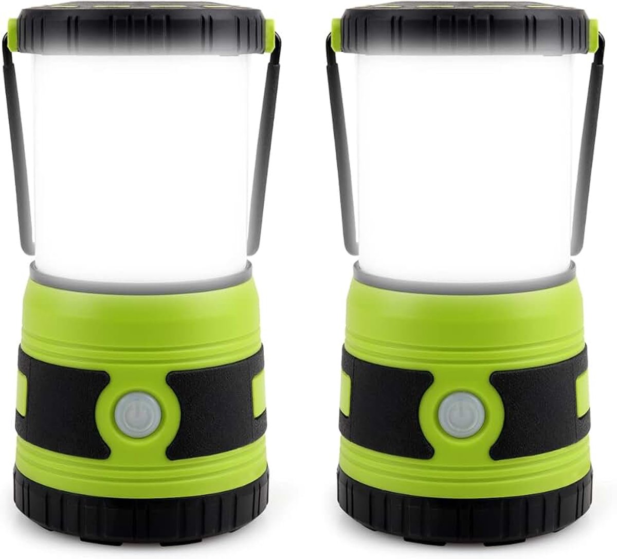 Led-campinglamp, 1500 lumen, 4 instelbare lichtmodi, werkt op batterijen, noodlamp, geschikt voor tentverlichting, noodgevallen en stroomuitval, 2 stuks