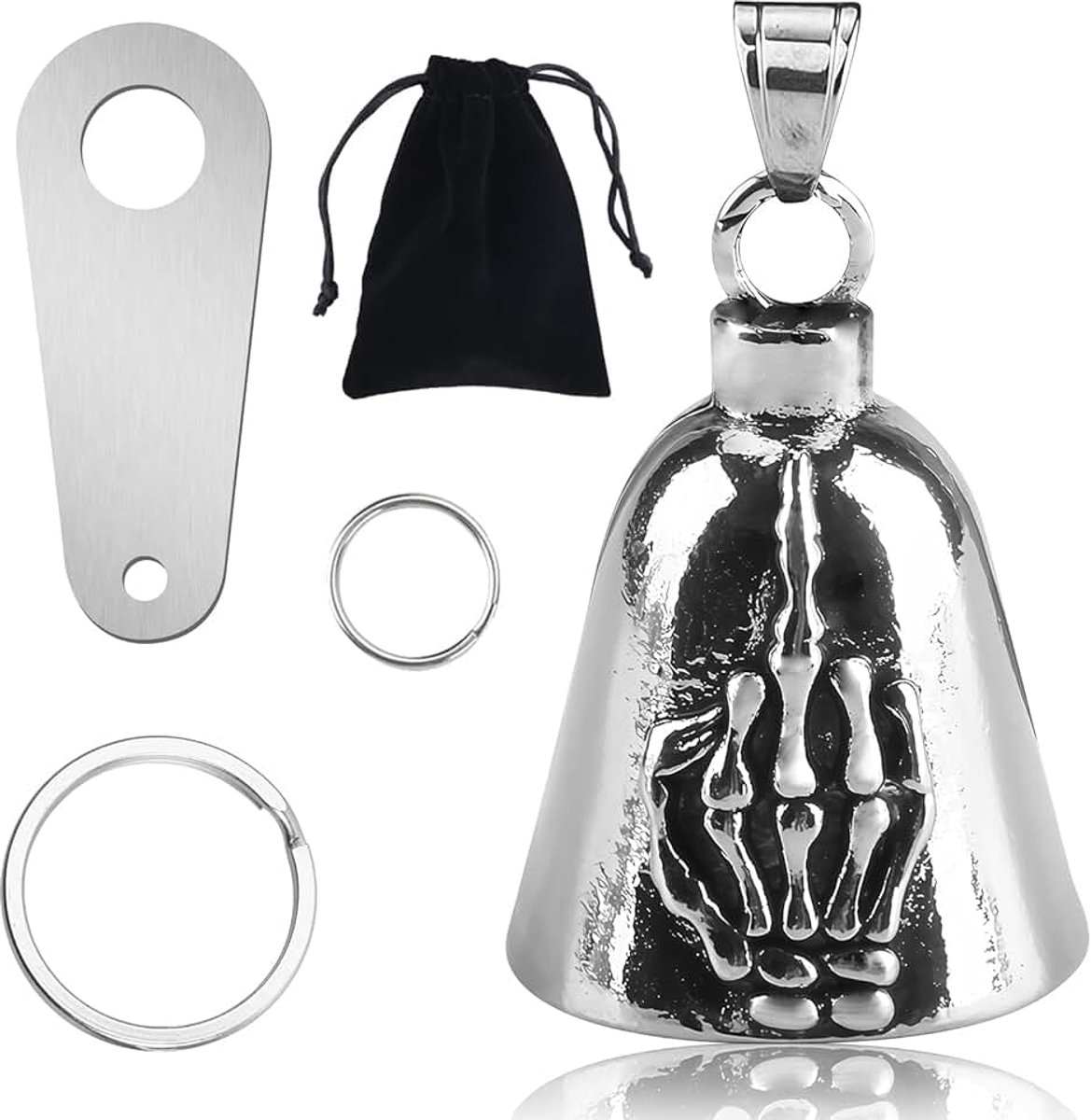 Bell geluksbrenger voor motorfiets, bel voor motorfiets, bel voor motorrijders, sleutelhanger, geluksbrenger, fietsbel, geluksbrenger met hangende ring