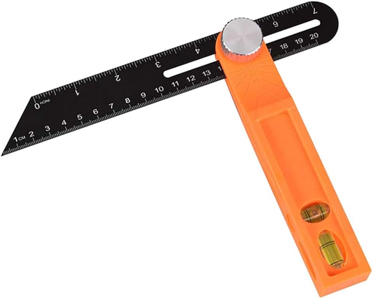 Sliding T-Bevel Gaug Level Tool T-Bevel Heerser Met Horizontale en Verticale Bubble Timmerman Vierkanten Meetinstrument