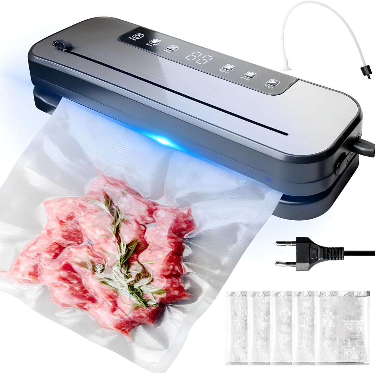 LNMsolutions® Vacumeermachine - Vacuummachines - Vacuüm Sealer - Zwart - 35cm x 11cm x 5cm