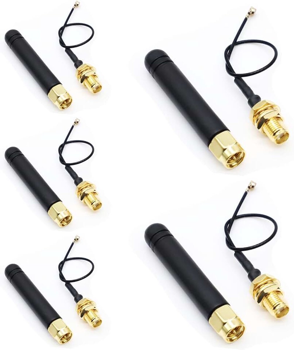 868-915 MHz U.FL IPEX naar SMA-aansluiting LoRa-antenne 3 dBi 50Ω voor Lora Board Lora II WiFi Lora32 (5 stuks)