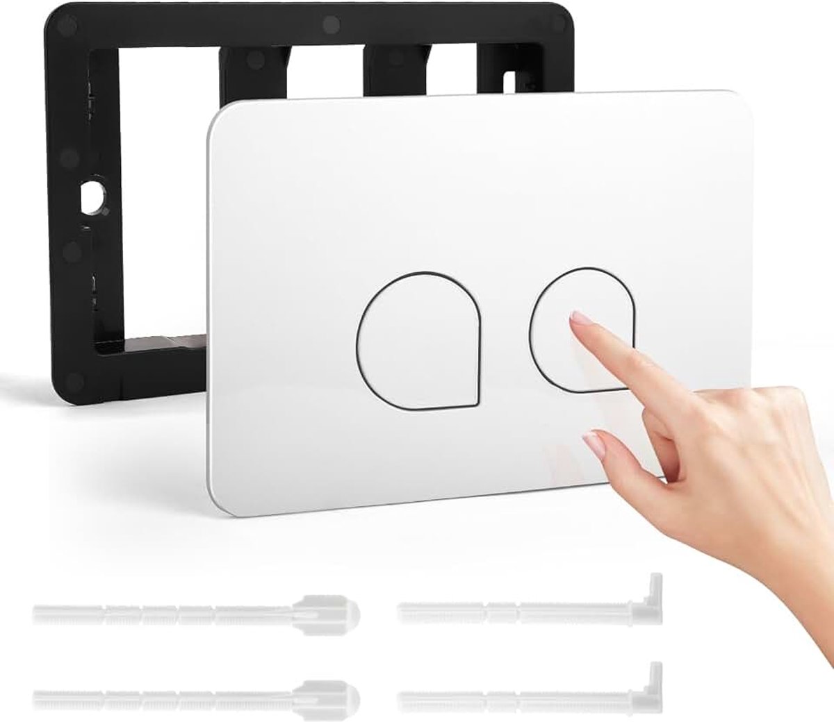 Bedieningsplaat, spoelbak, reserveonderdelen compatibel met Sigma01 UP300 & UP320-serie, bedieningspanelen, dubbele spoeling, plaatgrootte 245 x 164 mm (wit)