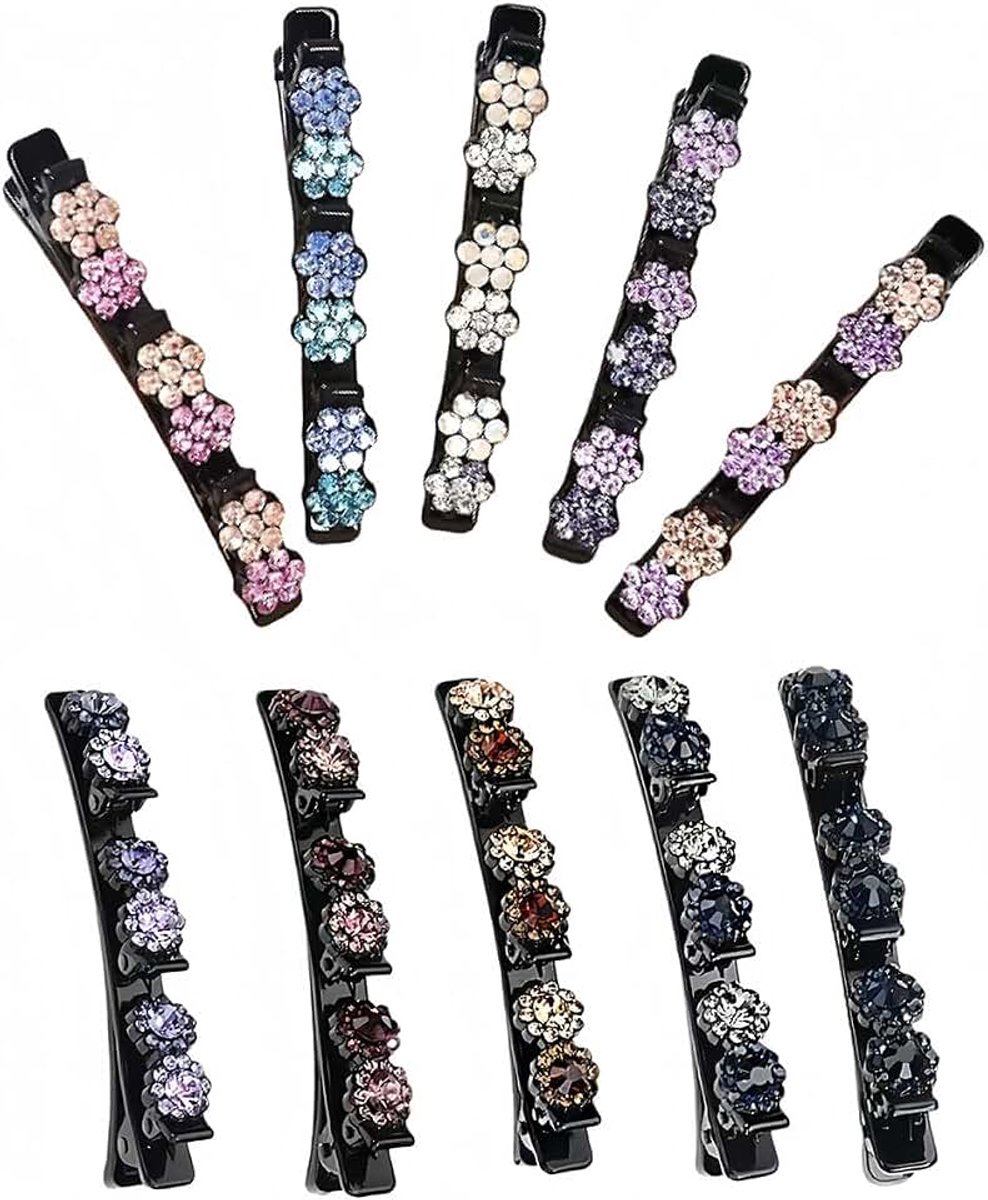 Haarspelden voor dames, 10-delige set, bloemen, haarclip met kristallen, haaraccessoires, Oktoberfest, feestelijke haaraccessoires, cadeau voor vrouwen