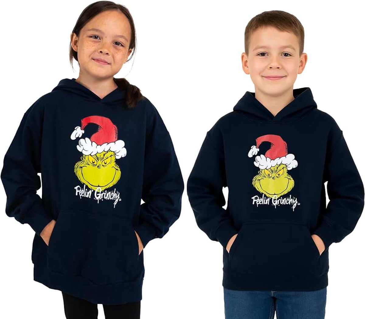 Labels The Grinch Hoodie voor jongens en meisjes, capuchontrui, kinderen, sweatshirt, pullover met capuchon, blauw