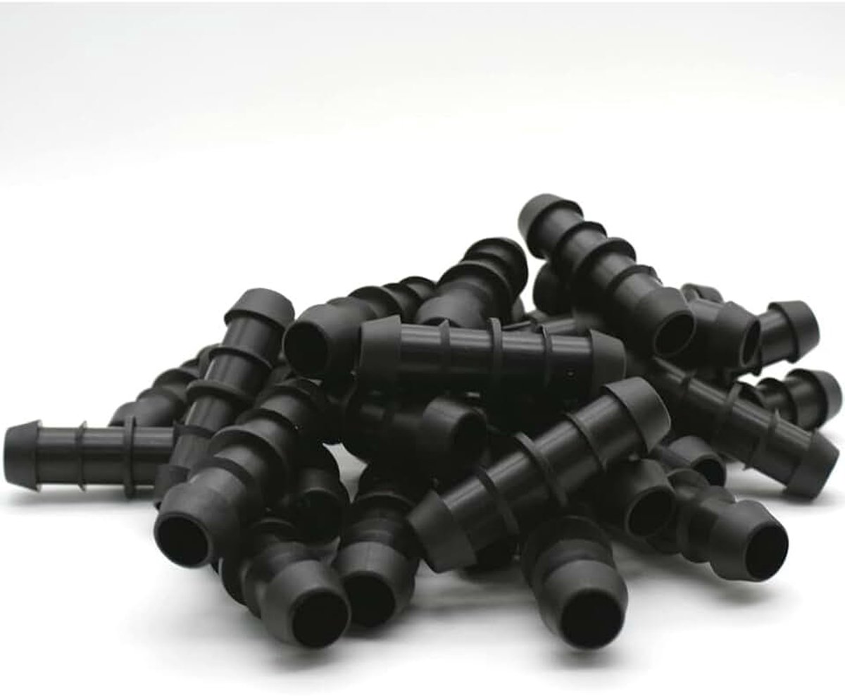 Verpakking van 50 stuks, Gotteo, 16 mm, verbindingsmof, diameter 16 mm, kleur: zwart, 10 stuks