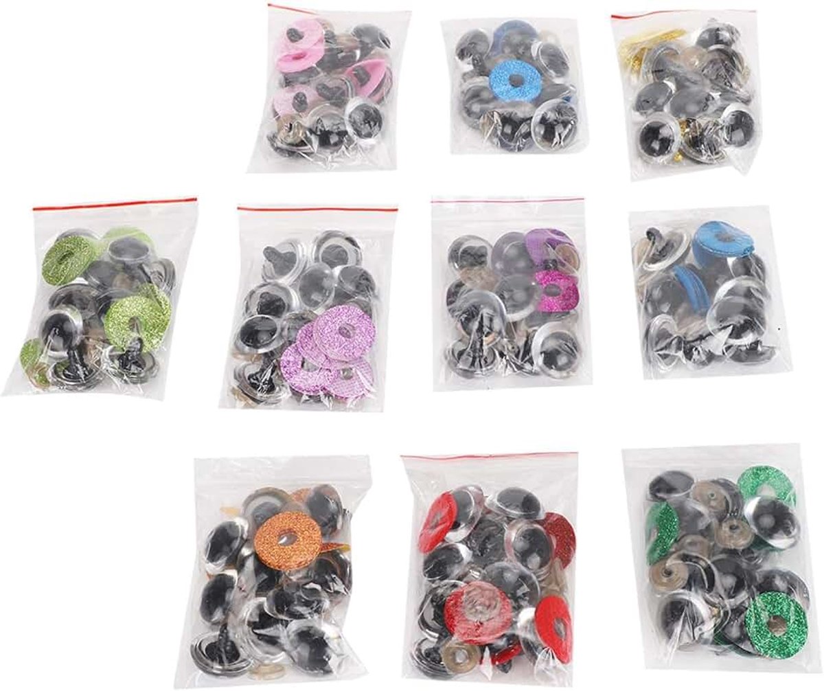 100x Safety Eyes Glitter Washer Accessoires Veiligheidsogen met Kleurrijke Ogen voor Het Maken van Poppen(24MM)