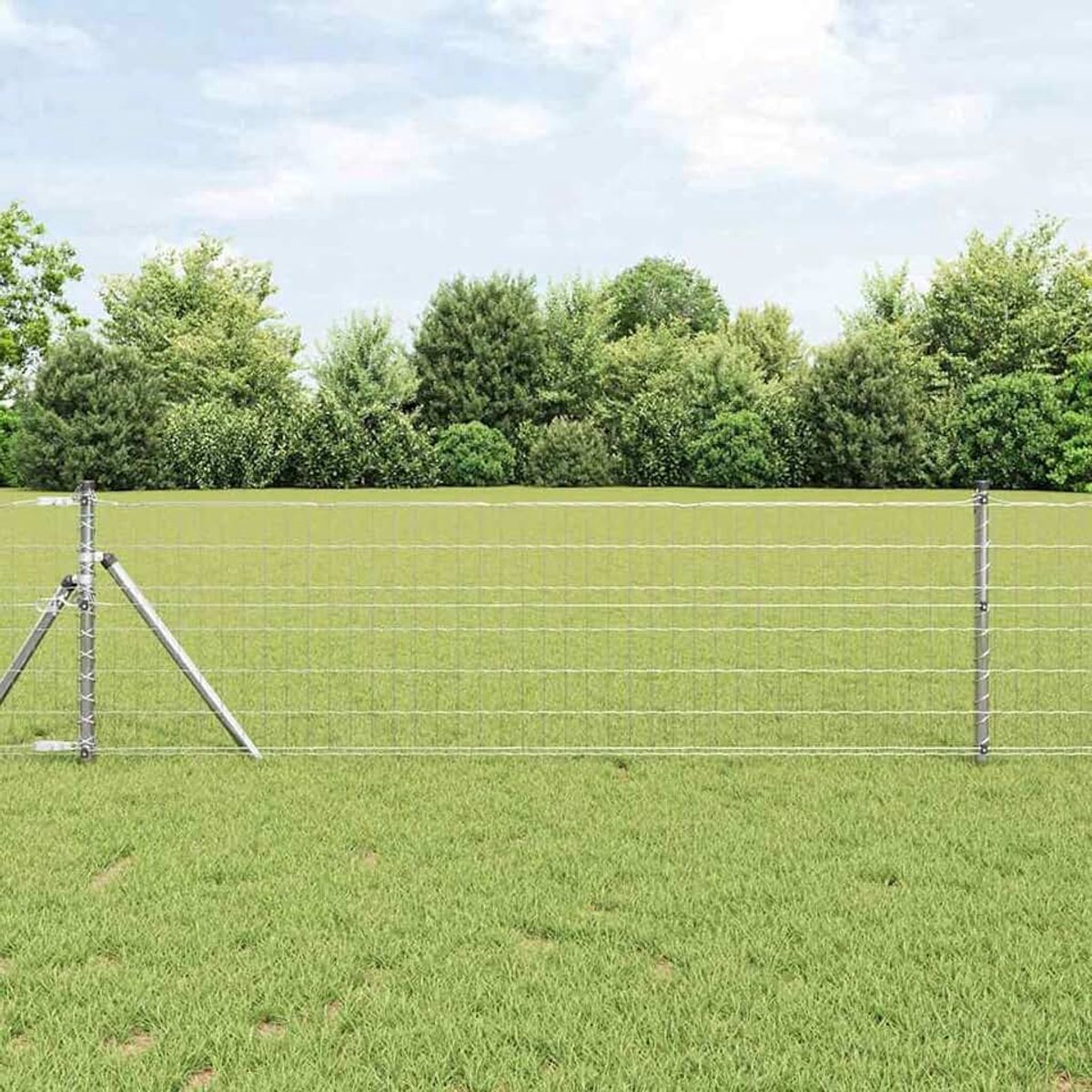 Palen 0,6 x 10 m verzinkt staal, stabiele stalen palen voor tuinhekken, landbouw, wilgennetten, kippendraad 3350468