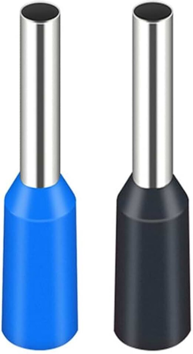220 stuks 1,0 mm², blauw en zwart, krimpen, elektrische kabelschoenen, bevat elektrische eindstukken, adereindhulzen voor dubbele kabeluiteinden, geschikt voor industriële huishoudelijke
