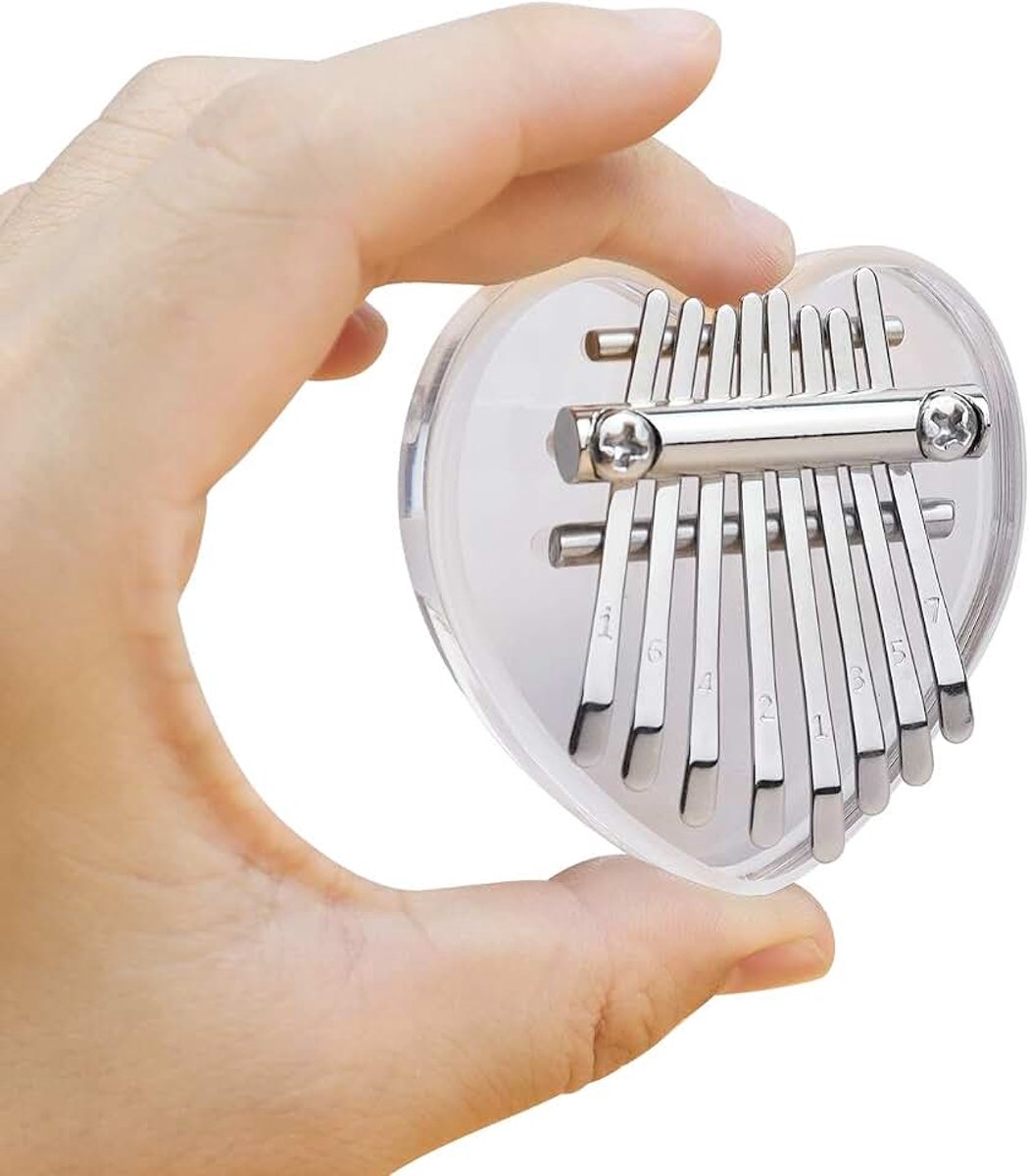 8 toetsen Mini Kalimba Crystal Mbira Thumb Piano Beste cadeau voor beginners in verjaardag Kerstmis en andere gelegenheden (Love-8)