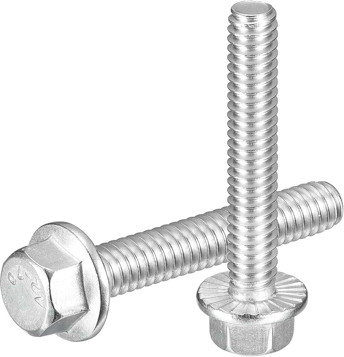 10 stuks 1/4-20 x 1-3/4" zeskantschroeven met flenskop, 304 roestvrij stalen zeskantschroeven, zeskantige aandrijfschroeven, 5,8 klasse voor machineindustrie, huishoudelijke apparaten