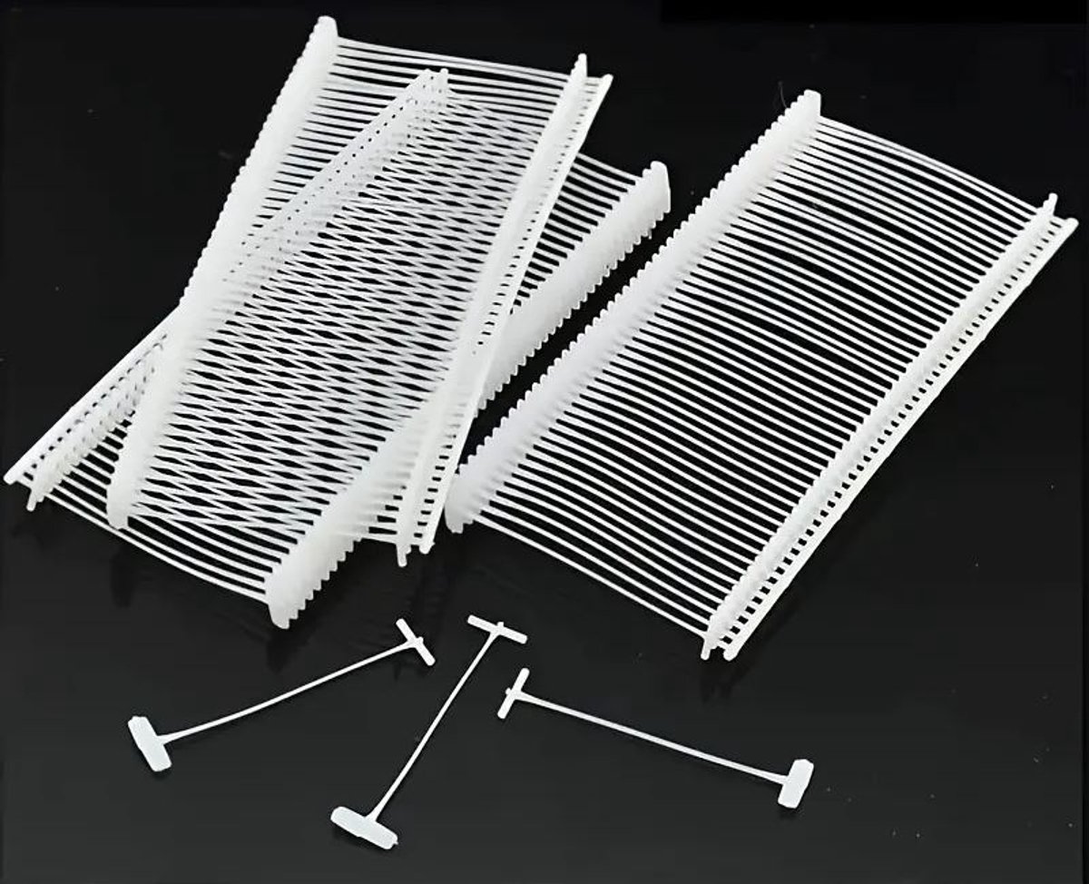 5.000x riddersporen - Kledingtags voor textieltang - Tag pins - Kleding labelen - Vulling voor aanschiettang - Kleding kaartjes aanschieten - Textielhaken - Ridderspoor - Transparant - 2,5 cm - Jonyx