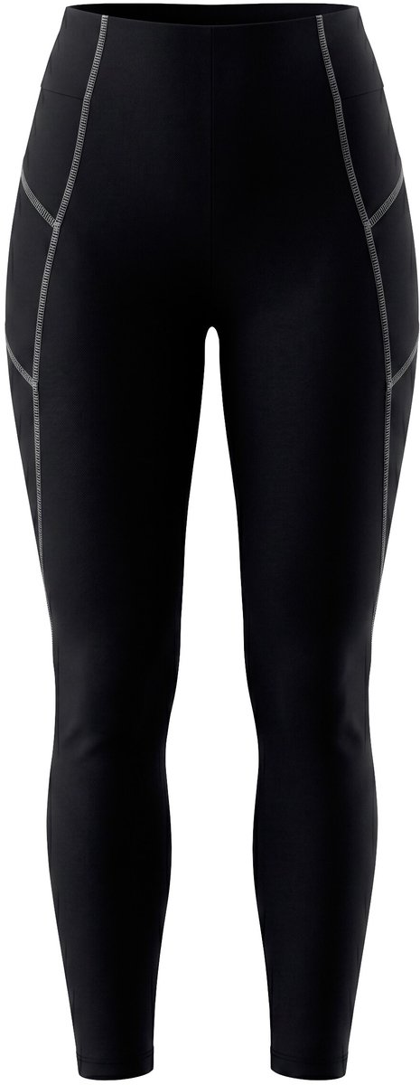 Ulla Popken - Dames - Sportlegging reflecterende banden mesh zakken gerecycled - Zwart - Maat 50+