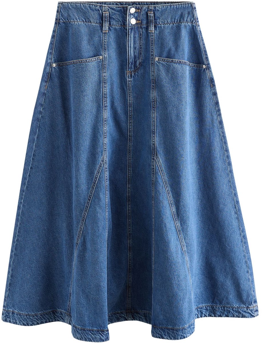 Next - Dames - Denim lange rok - Tall - Blauw