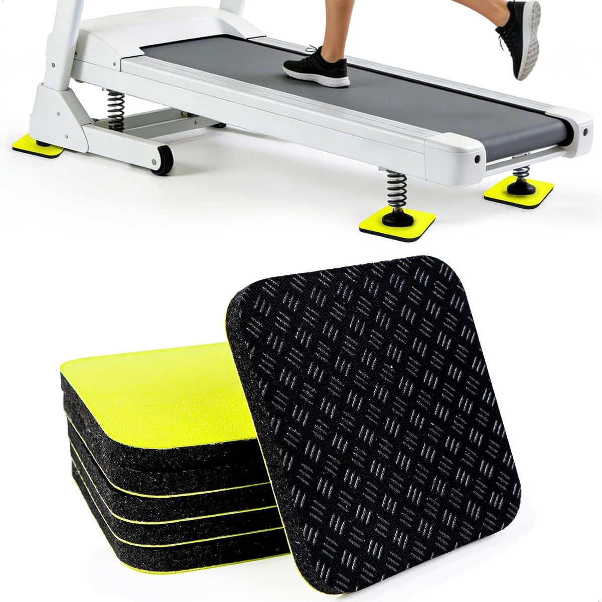 Trillingsdempend, set van 6 matten voor de sportschool met antislip siliconen onderkant, 10 x 10 x 0,8 cm, geluidsisolatie en vloerbescherming