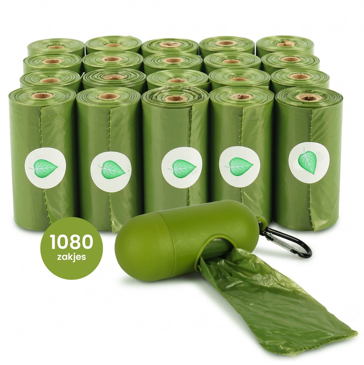 Livono Hondenpoepzakjes Afbreekbaar - 1080 Stuks Hondenzakjes - Kakzakjes - Dog Poop Bags - Kat en Hondenpoep + tijdelijk extra houder