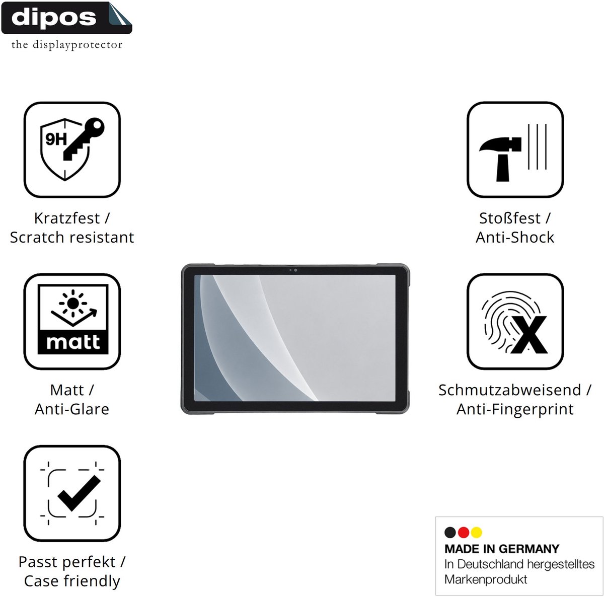 dipos – 2x Matte Pantserfolie geschikt voor Conker SX107 | 9H Screenprotector