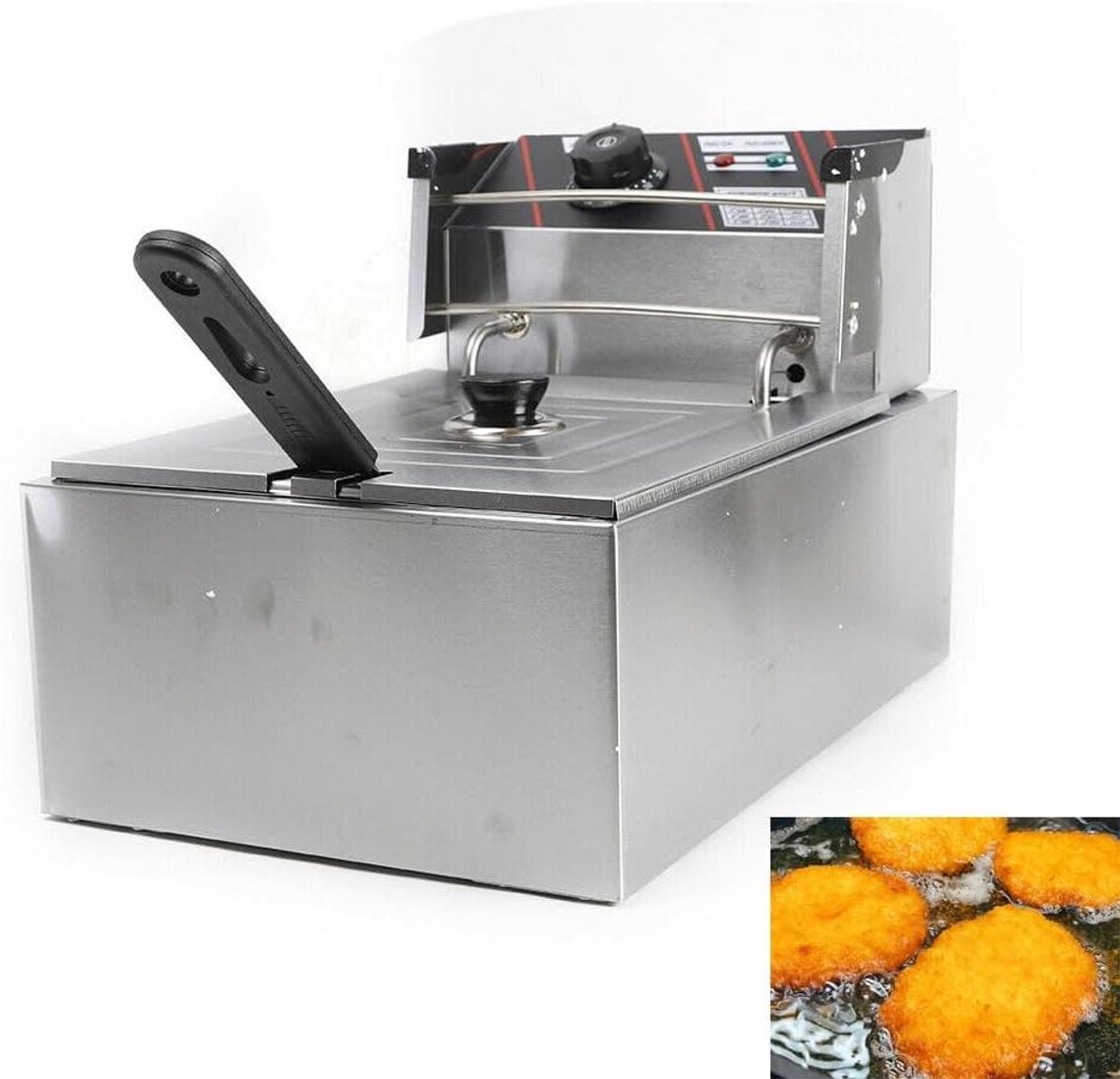 Dubbele Frituurpan - Vetpan - Luxe Frituren - Cold Zone Functie - 2 x 5.5 Liter - Zilver