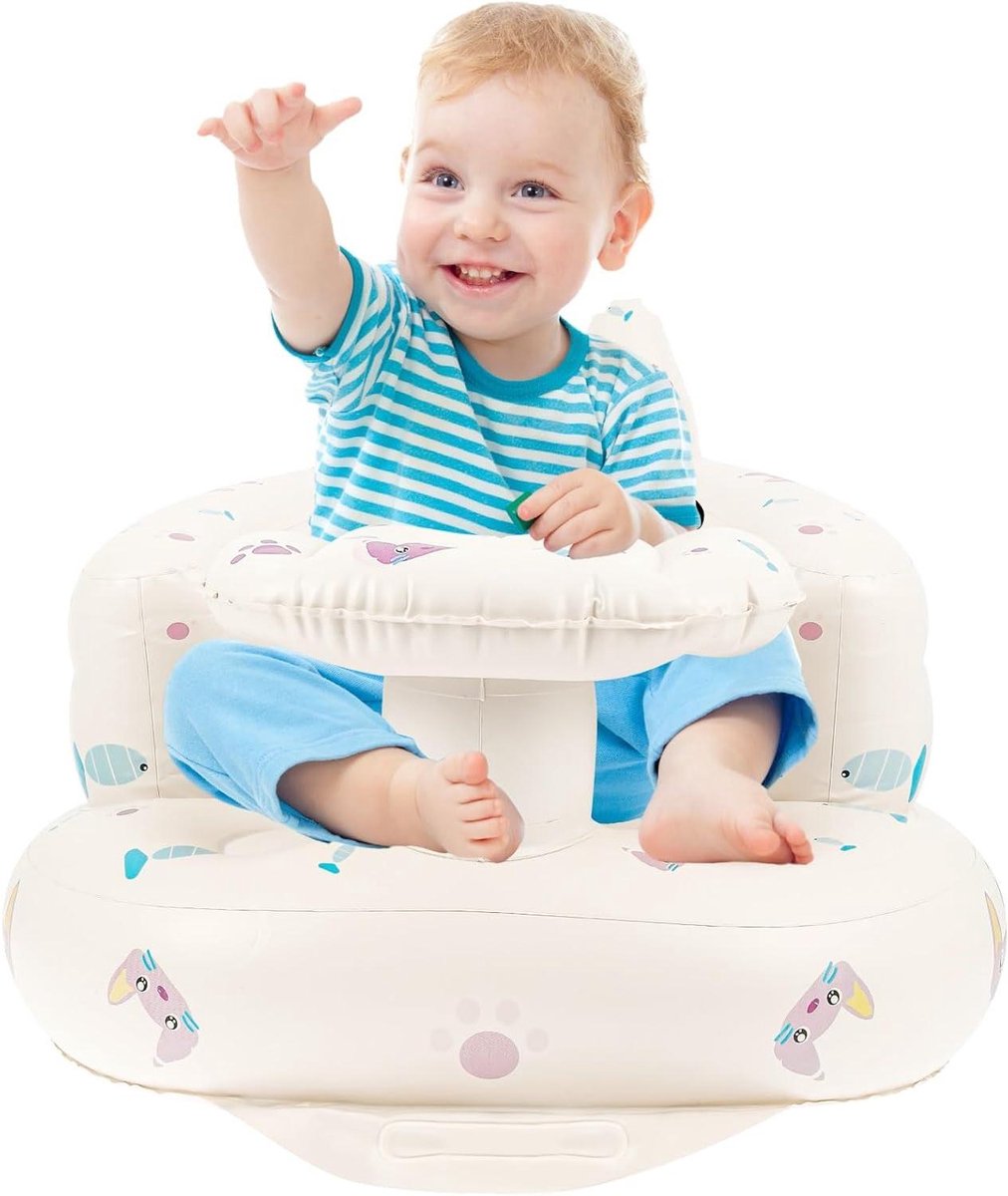 Opblaasbare Baby Stoel - Baby Zetel - Baby Zelf Leren Zitten - Ingebouwde Luchtpomp