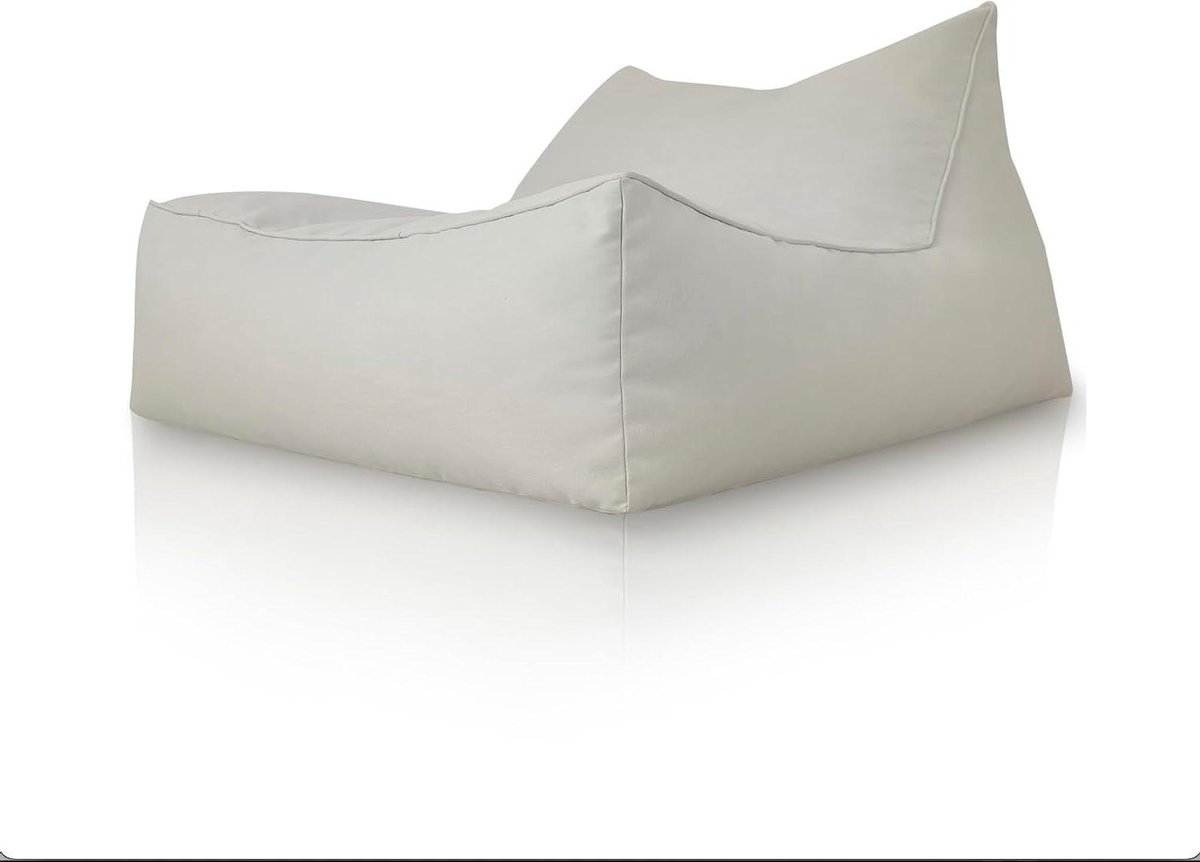 Enorme zitzak - XXL beanbag - Buiten relaxen - Dubbele ritssluiting - 115x100x70 cm - Beige