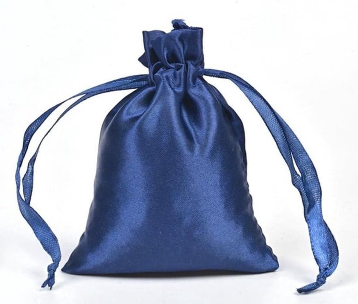 Satijnen zakjes voor sieraden en cadeaus, marineblauw, 7 x 9 cm
