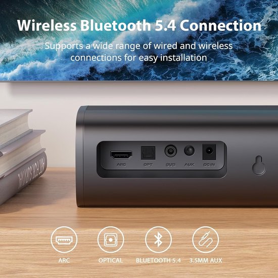 Soundbar met Subwoofer - Home Cinema - Films en Muziek - Diepe Bas - 446 cm - Zwart — afbeelding 4