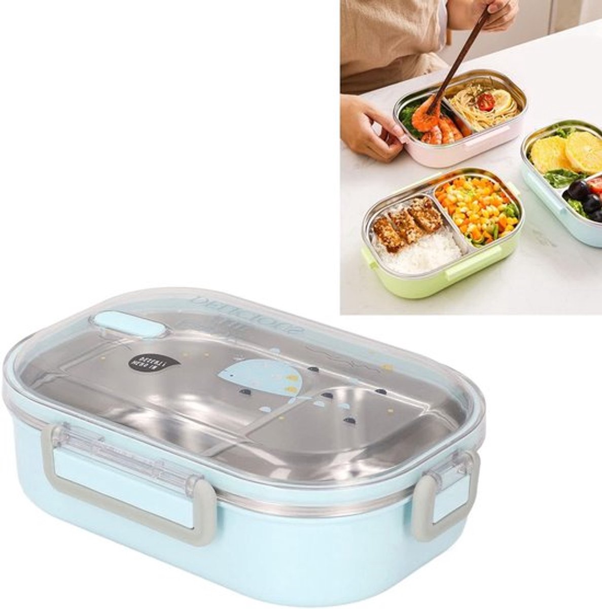 Grote RVS Lunchtrommel van 2700ml, Geïsoleerde Voedselcontainer voor Kantoor, School en Werk