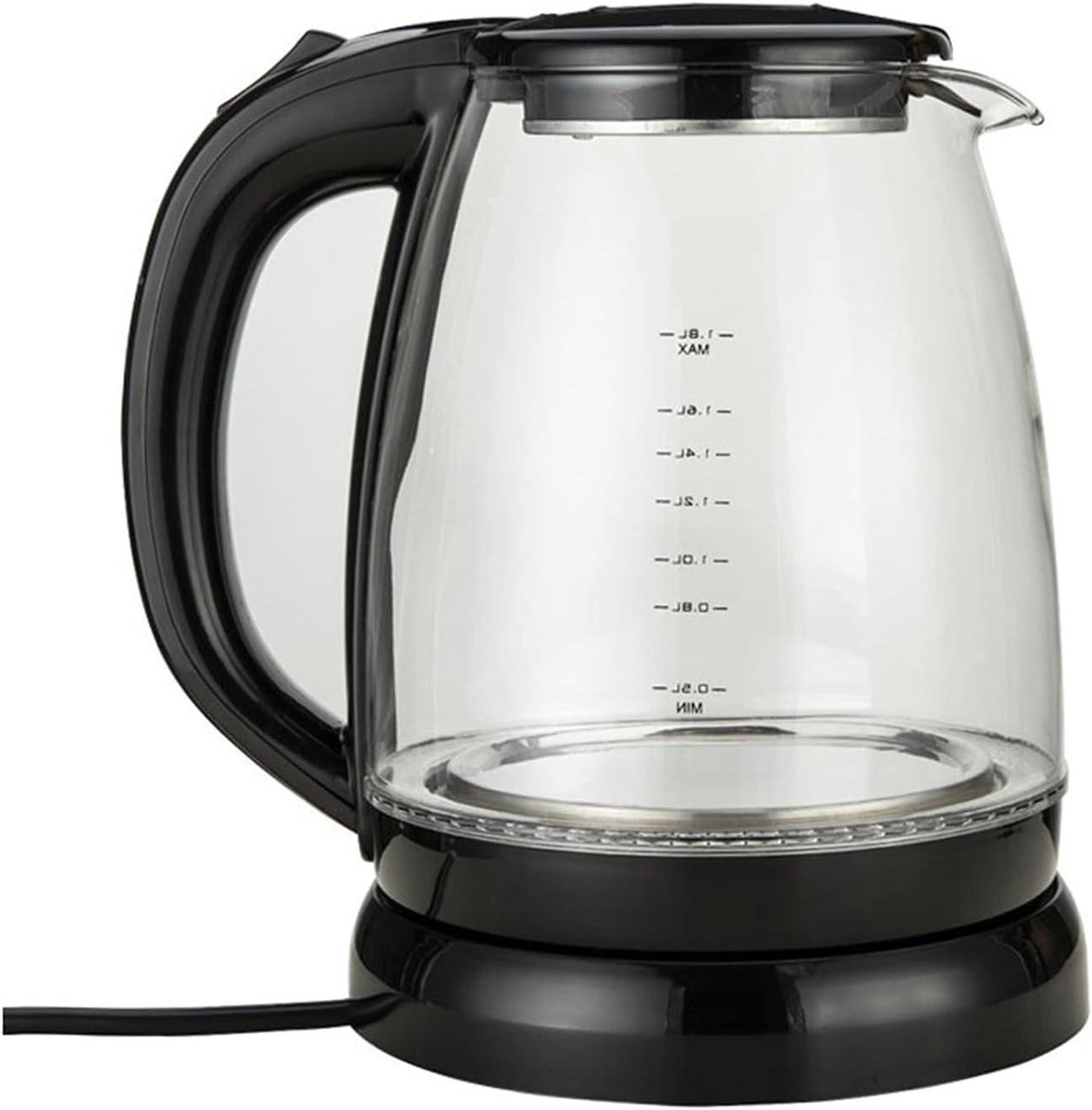 Waterkoker Glas - Thee Waterkoker - Snel Water Koken - Hoge Borosilicaat - 1.8 Liter - Zwart
