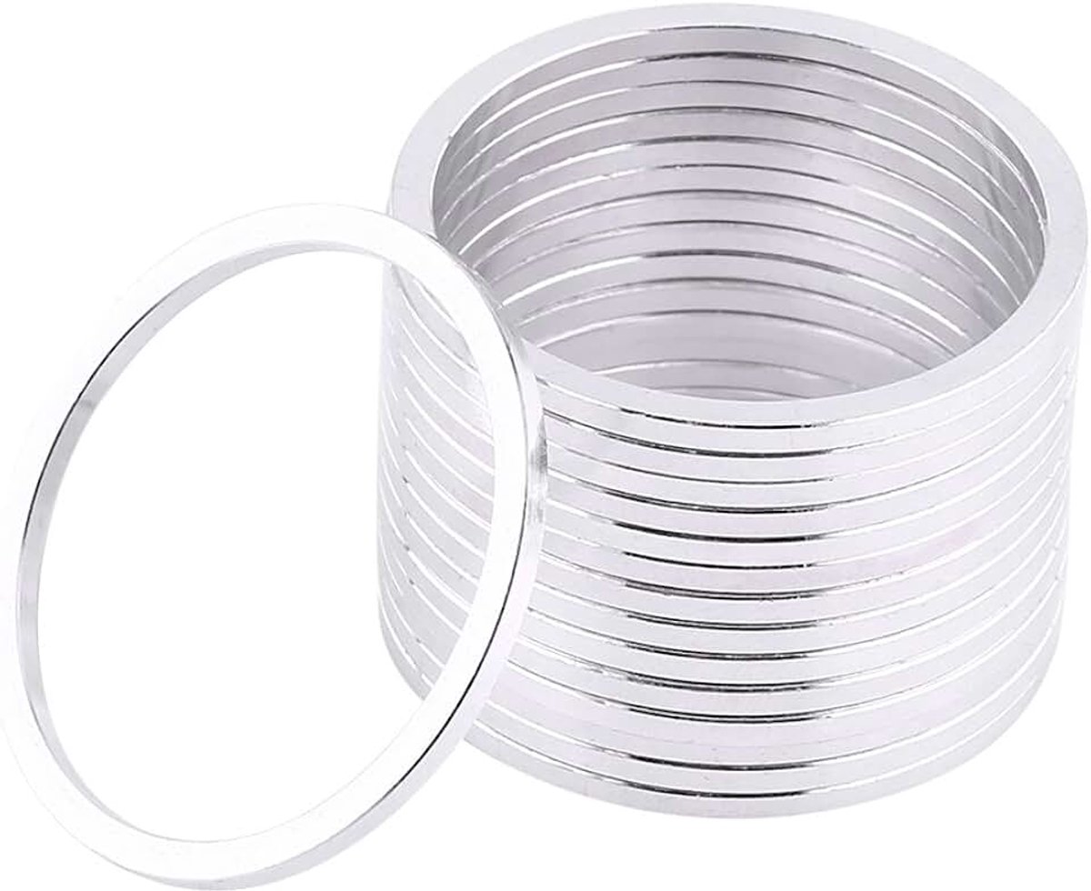 Spacers, Aluminium Fiets Vliegwiel Hub Spacer Fiets Trapas Asring Pakking, 15 Stuks (Zilver)