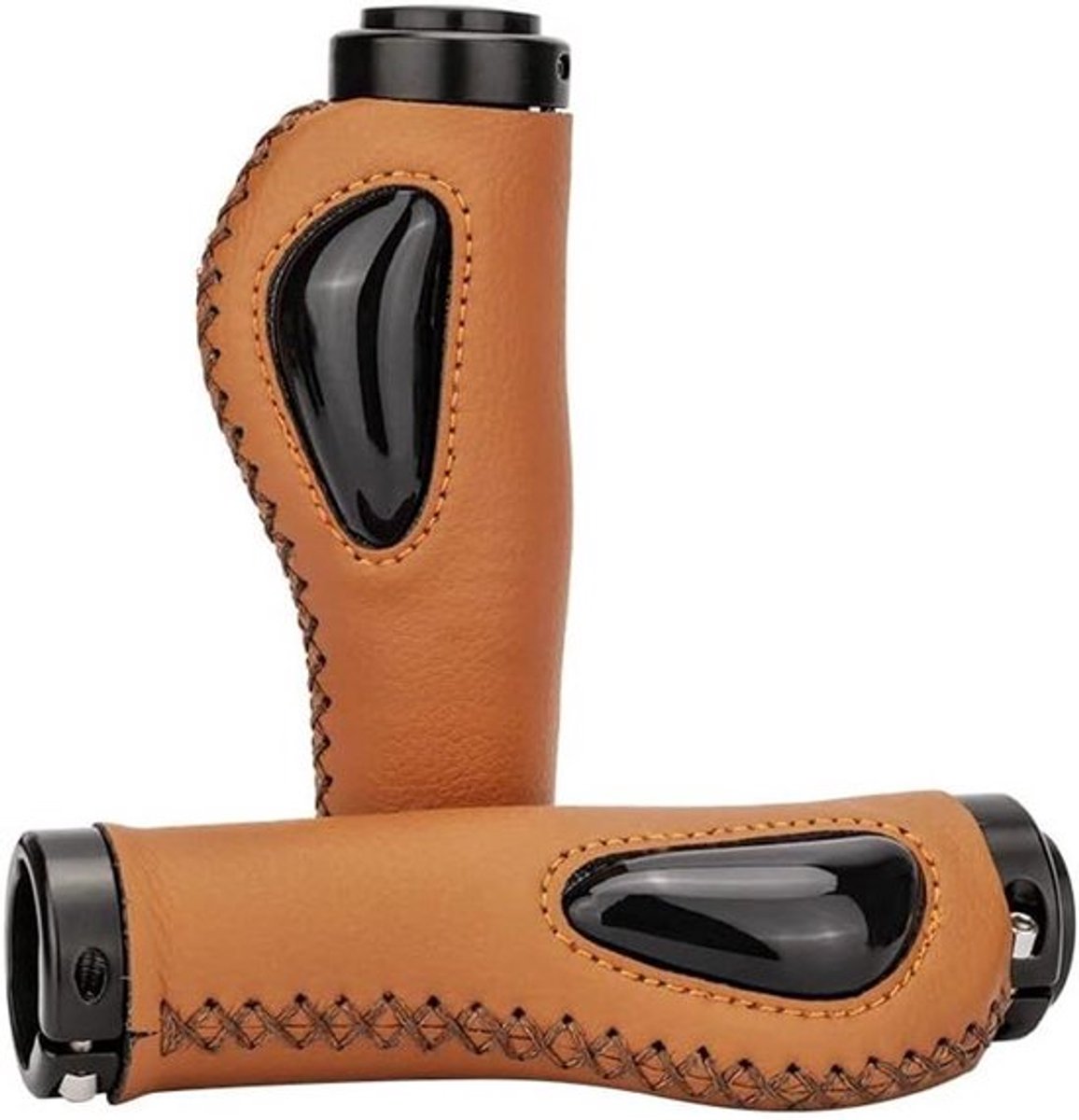Fietsgreep Siliconen Vleesbal - Shockabsorptie Comfort - Antislip - Mountainbike Handvat - Bilateraal Slot - Mountainbike Accessoire - Bruin Handvat voor Fietsstuur - Siliconen Materiaal - Schokabsorberend - Geschikt voor Mountainbikes
