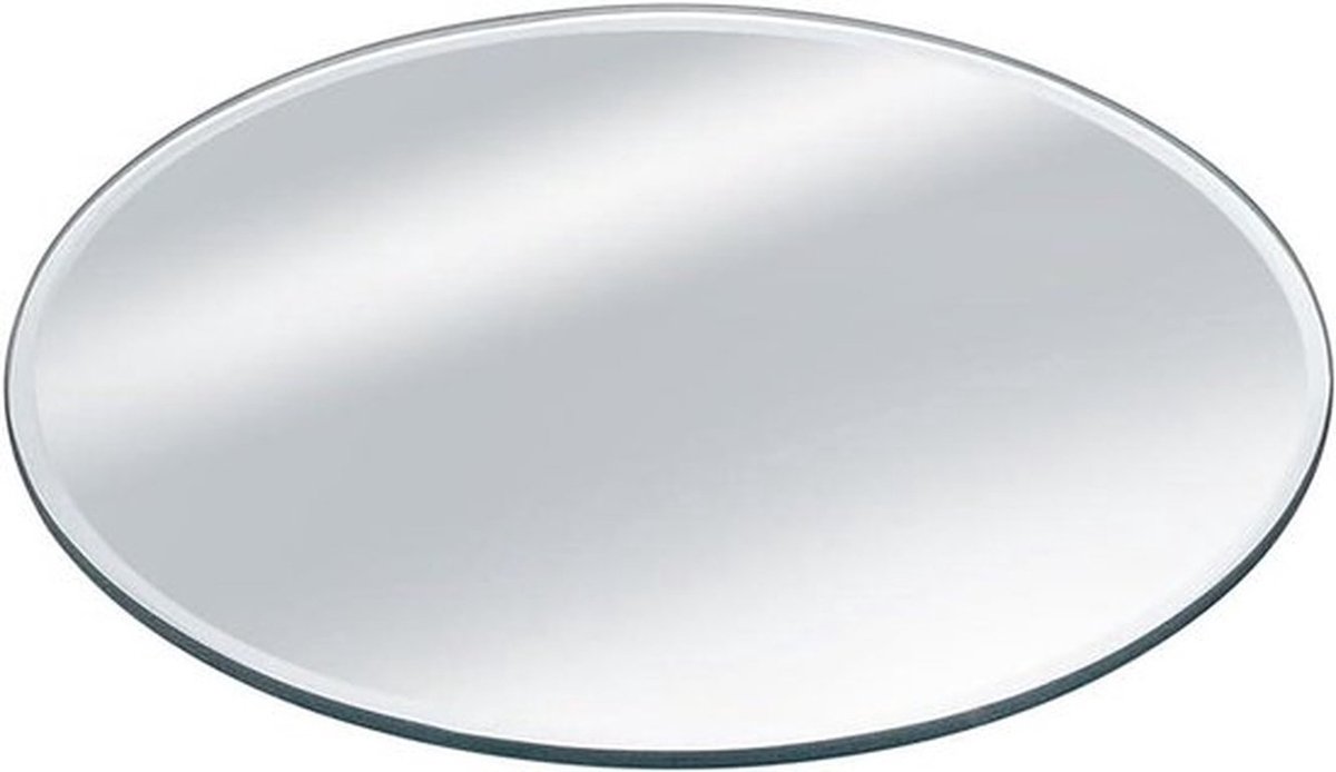 Ronde Glazen Spiegel 15 cm Diameter - Moderne Wanddecoratie met Facetranden en Kristallen Display - 3mm Dik