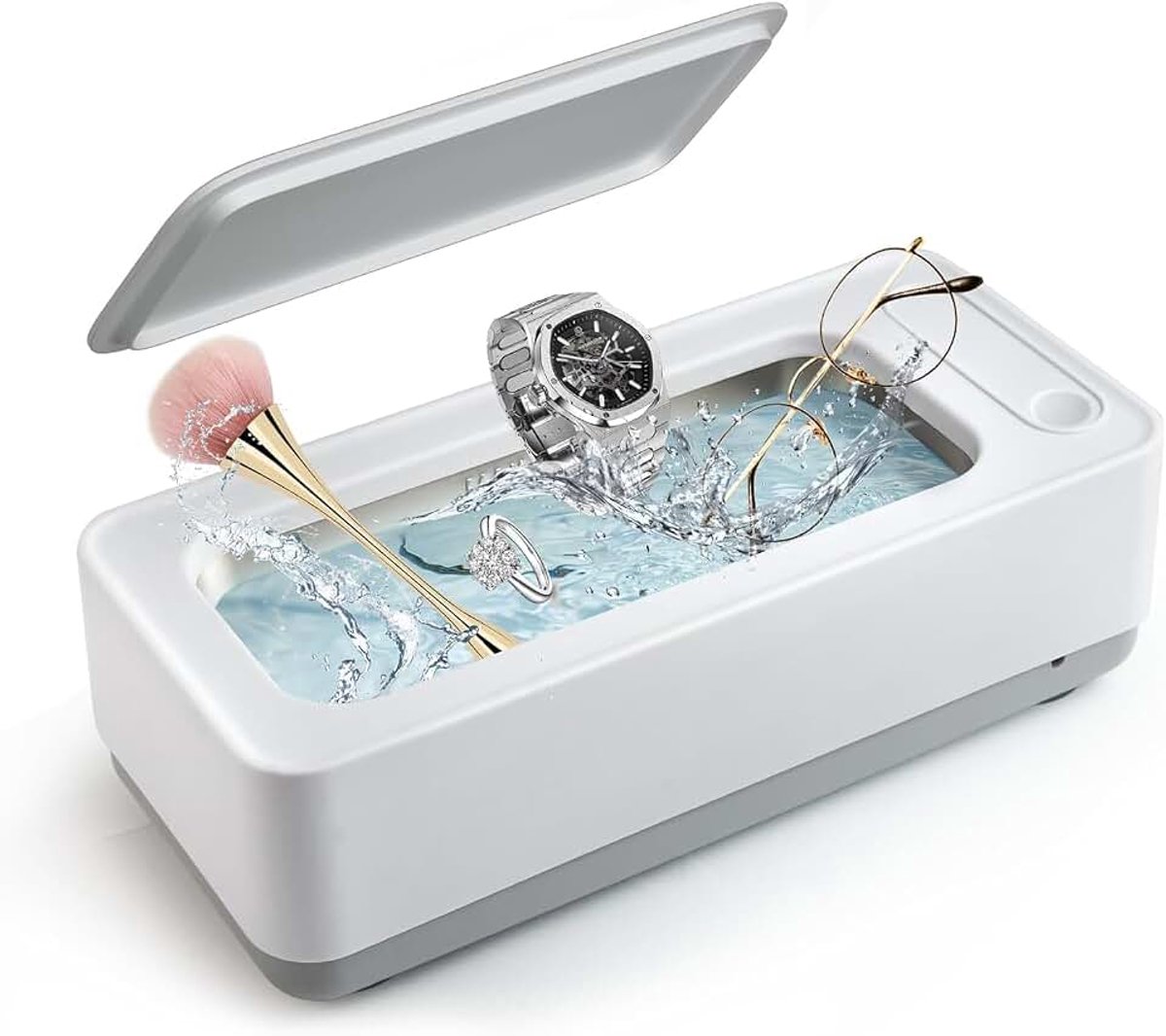 Ultrasone reiniger, ultrasone sieradenreiniger, ultrasone reinigingsmachine, professionele sonische draagbare huishoudelijke reiniger voor het reinigen van sieraden, brillen, horloges, munten