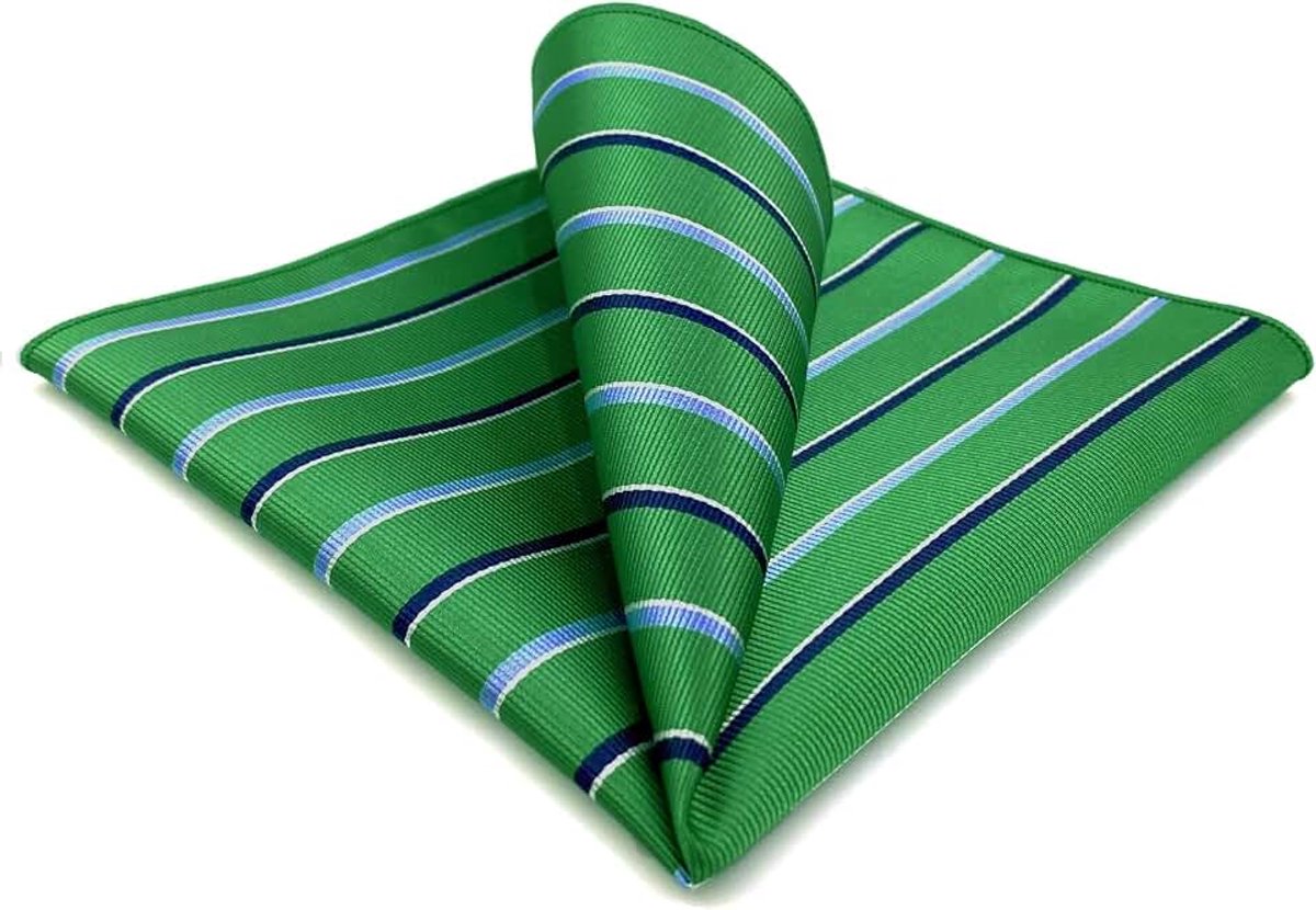 SHLAX&WING Pochetten voor mannen gestreepte strepen relatiegeschenk blauw bruin, Ah69, XL