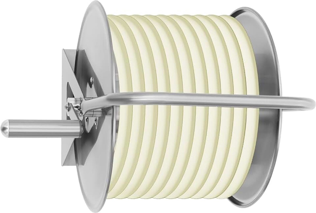 Tuinslangtrommel voor 50m waterslang, slangtrommel voor slangen tot 16*12mm buitendiameter*binnendiameter, slanghouder, tuinslangoproller met handkruk (zonder slang)