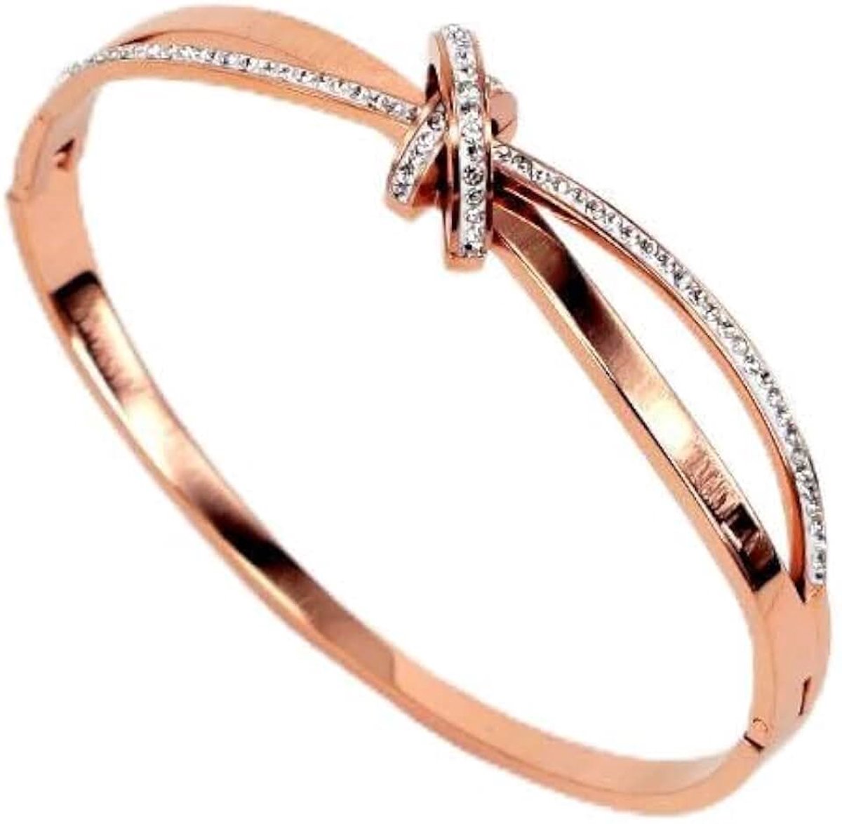 1 stuk roségouden eeuwigheidsarmband, 1 geschenkdoos en geschenkzakje, diamantarmband voor vrouwen, sieradenaccessoires, gepersonaliseerde creatieve sieraden, geschikt als verjaardagscadeau voor