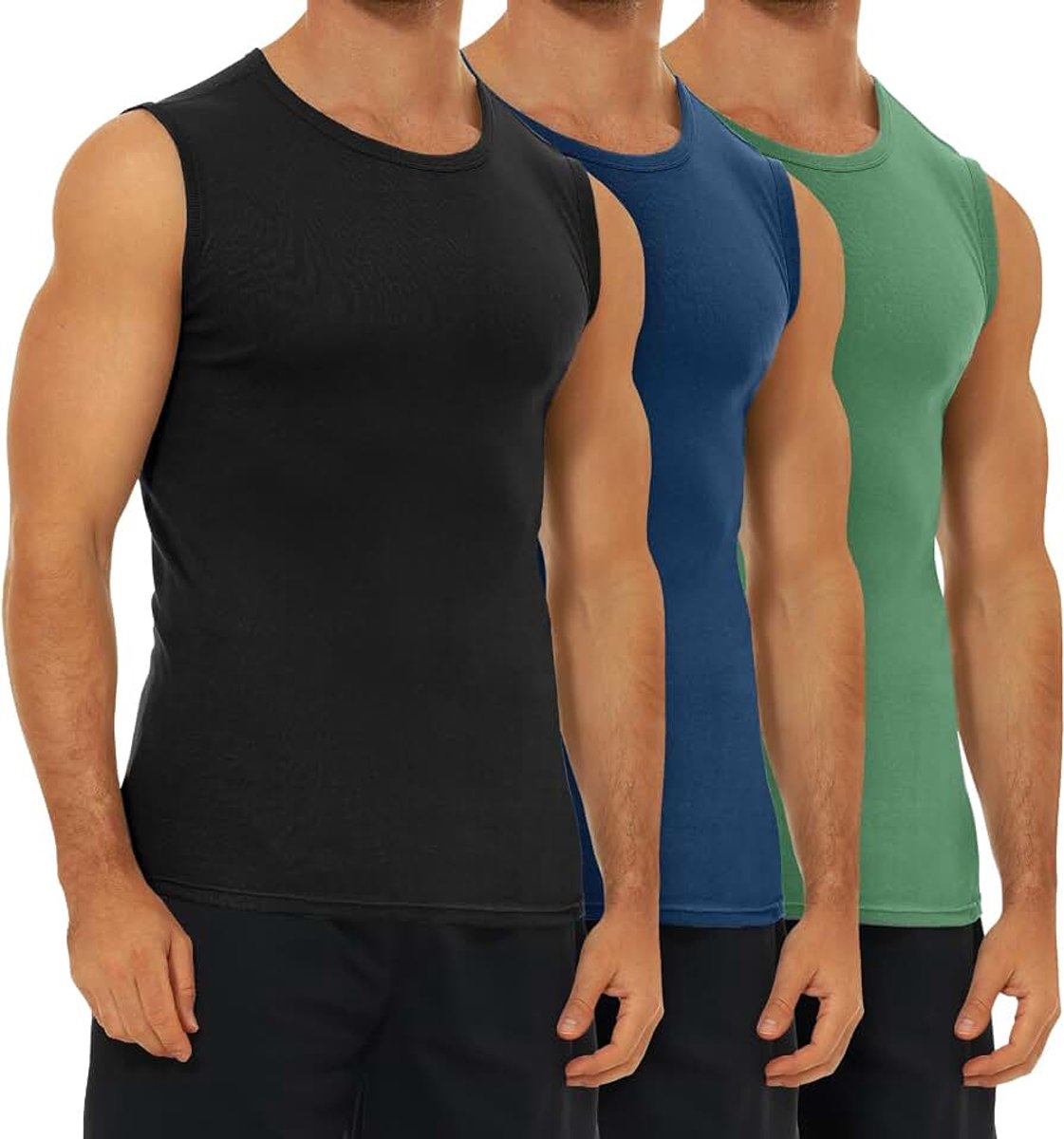 3-pack vest heren gekamd katoen tanktop heren vesten veelkleurig