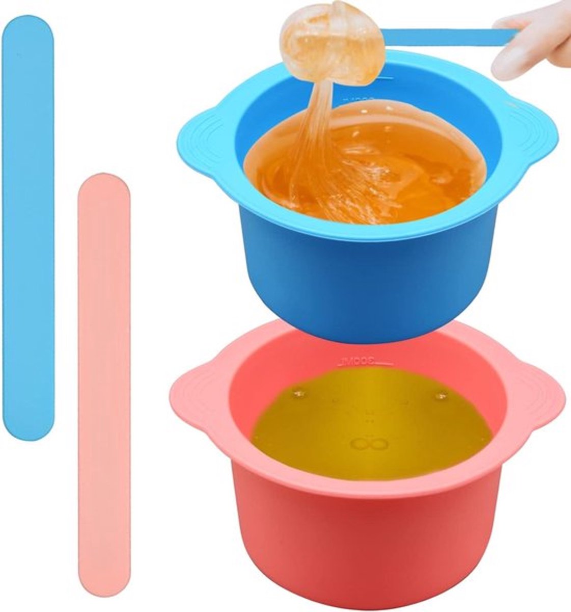 Siliconen Waswarmer Voering - Hergebruikte Waspot - Antiaanbaklaag - Blauw en Roze - 2 Stuks