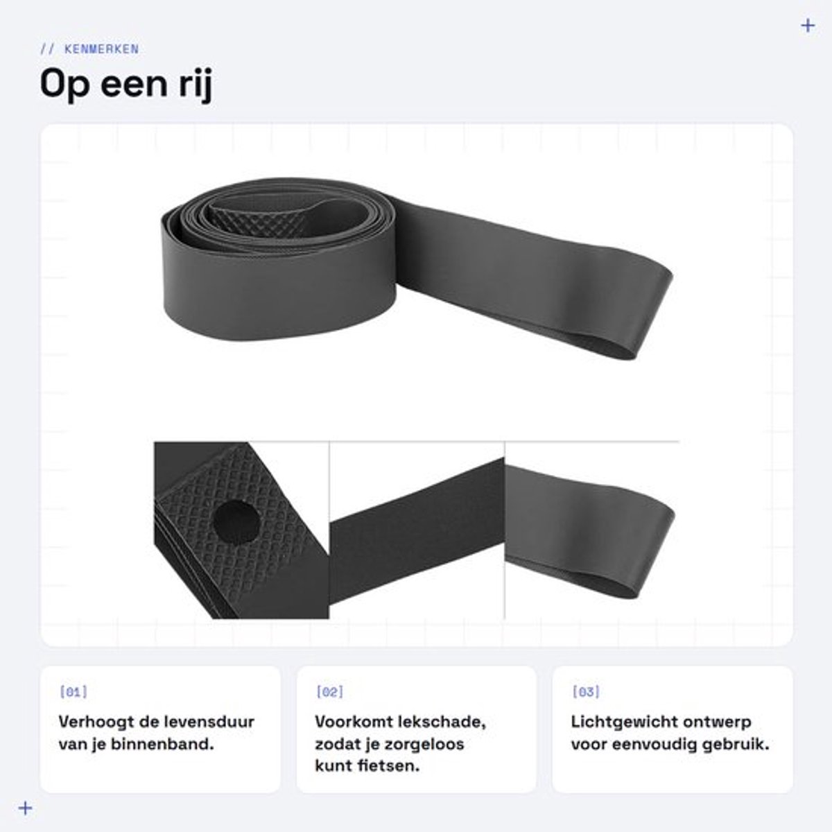 Bandvoering - Eenvoudig te installeren - Fietsband bescherming - Velglint - Slijtvast materiaal - Lichtgewicht en duurzaam