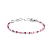 Zilver Gerhodineerd Armband Bolletjes Gekleurd Emaille 11 + 2 Cm 1339014