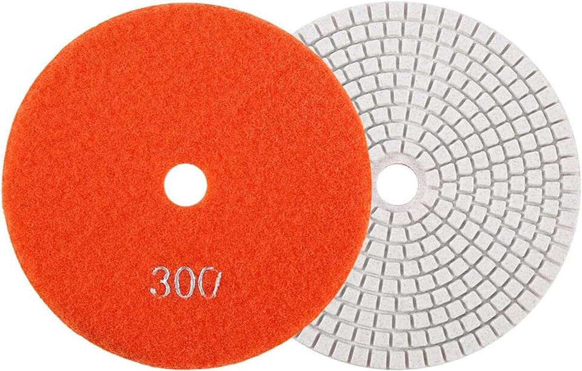 5 Inch Natte Polijstpads, Harsslijpschijven voor Marmerbeton, Sterke Slijpkracht, Gladde Afwerking voor Steen en Glas (300)