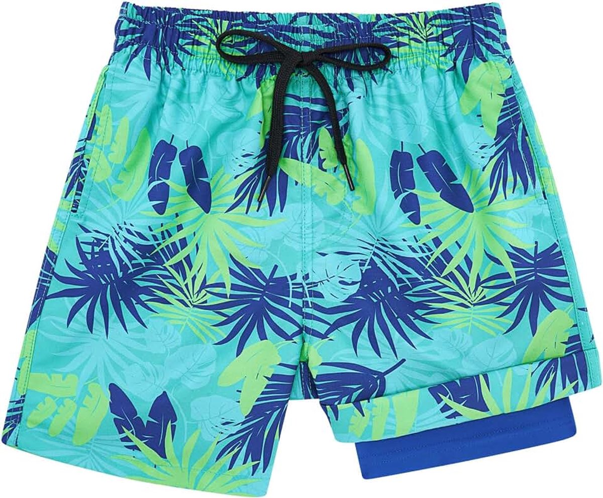 Zwembroek voor jongens Sneldrogende zwemshorts Compressievoering Anti-chafe Boxershort Zwemkleding Strand Boardsurfshorts 7-18 jaar