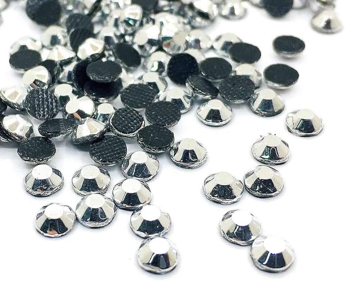 Strassteentjes Hotfix 3 mm platte achterkant strass SS10 7200 stuks glazen stenen ronde kristallen edelstenen 2,5 ~ 3 mm, 2,5mm ~ 3mm, Glas