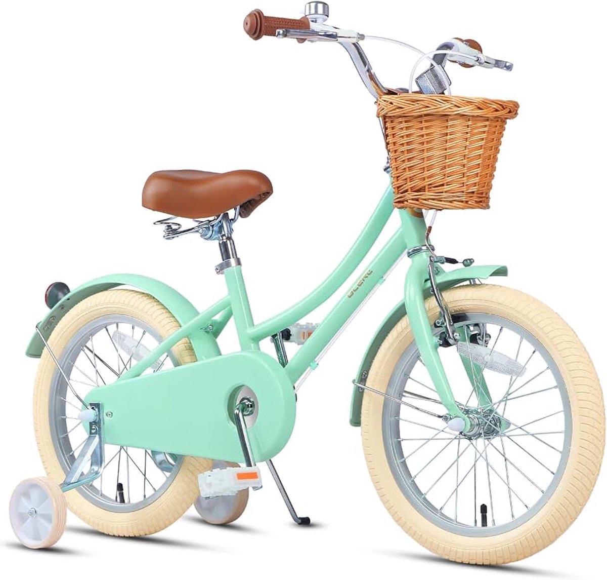 Meisjesfiets Met Mand voor Kinderen van 3-10 Jaar, 12 14 16 18 20 Inch Met Bel en Stabilisatoren, Diverse Kleuren