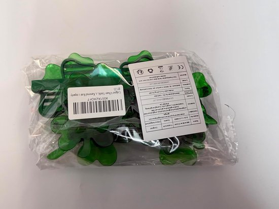 Klaverblad Zonnebrillen - Patricks Dagbrillen - Feestaccessoires - Klavertje Vier Vorm - 6 Paar - Groen van Merkloos — afbeelding 3