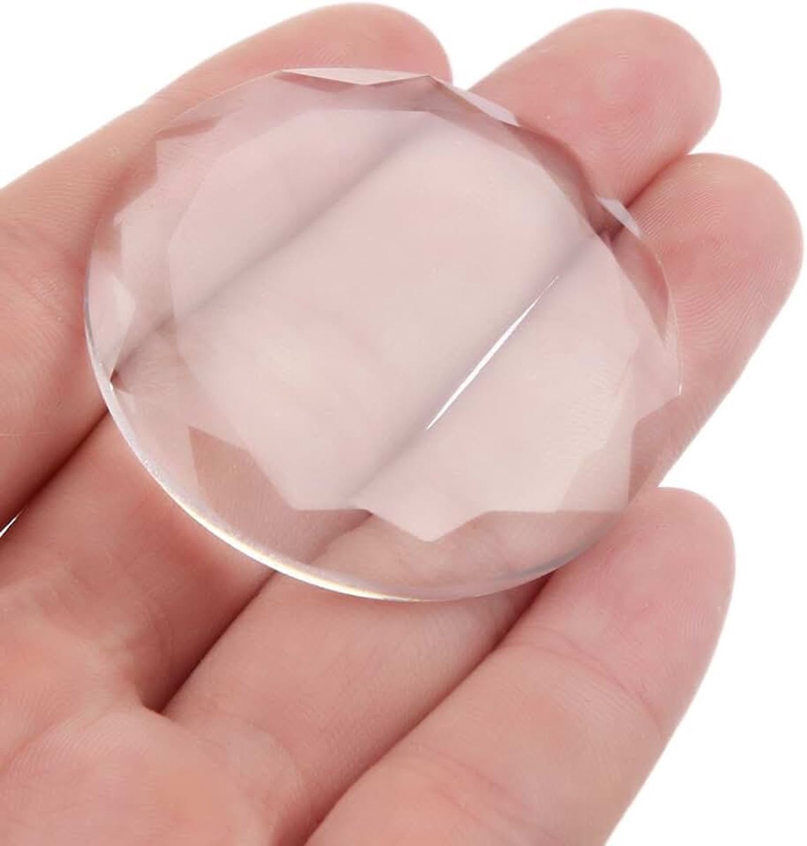 Valse wimperpad van acryl – Ronde kristallen wimperkleefhouder voor nepwimpers, inclusief wimpercheider, lijm, palet en basis – Professioneel make-upgereedschap voor cosmetica en