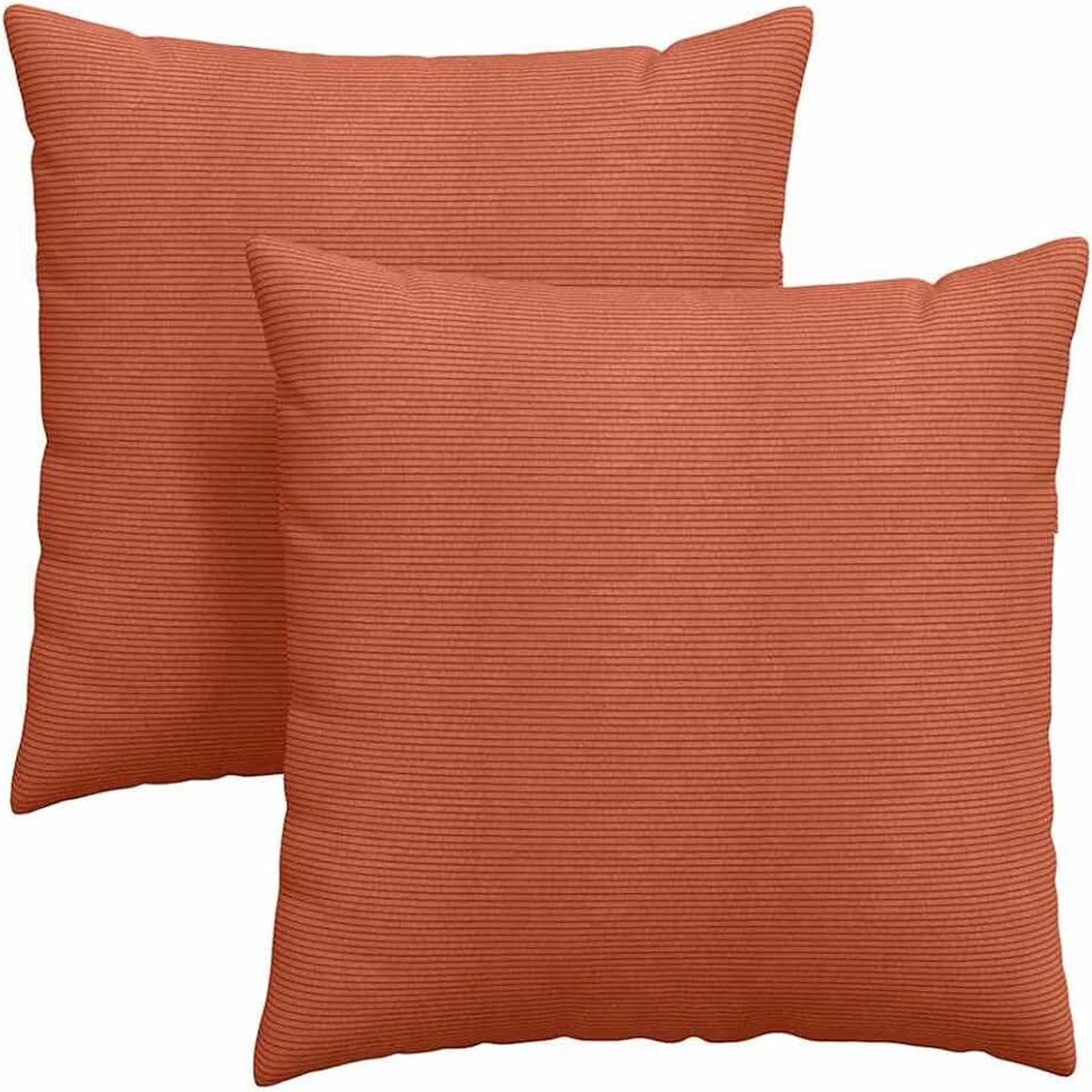 2 stuks corduroy bankkussens, rood-oranje, 80 x 80 cm, zachte polyestervulling met ritssluiting, afneembare hoezen, modern design voor woonkamer, slaapkamer of thuiskantoor