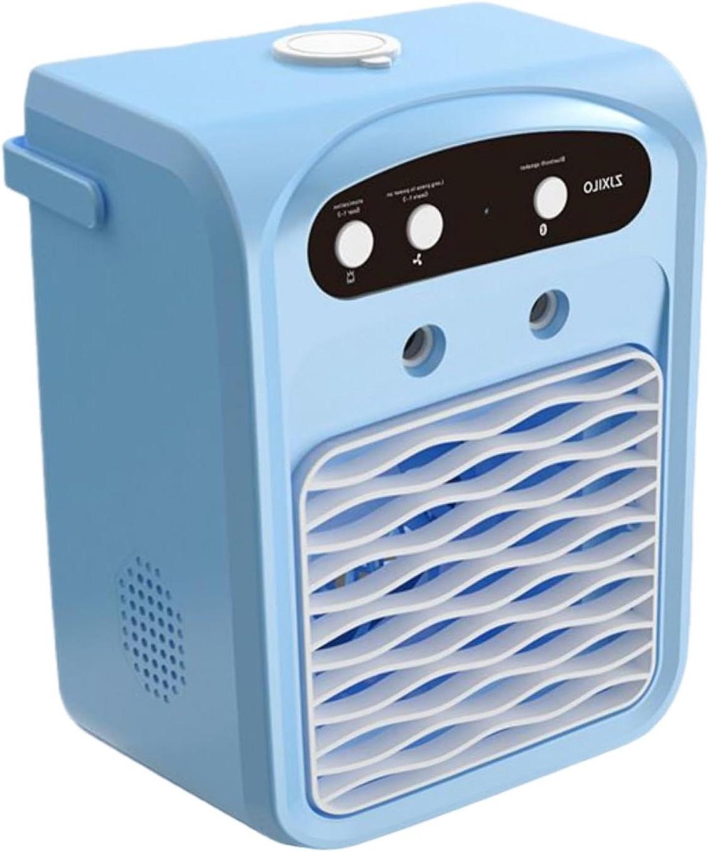Draagbare Airco - Persoonlijke Koeler - Comfort Verhogend - Verdampt en Bevochtigt - 1 Liter Tank - Blauw