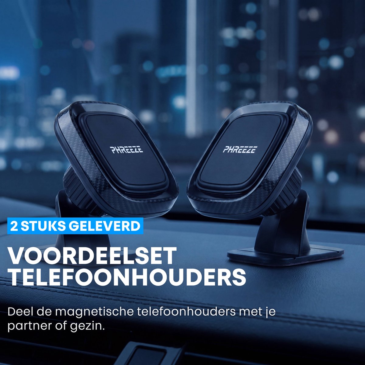 Phreeze C22 Duo - Telefoonhouders Auto Magnetisch - Magneet Telefoonhouder - Auto Telefoonhouder - Magnetische Telefoonhouder - 3M VHB Plaksticker - Klein - Universeel - 2 Stuks — afbeelding 7