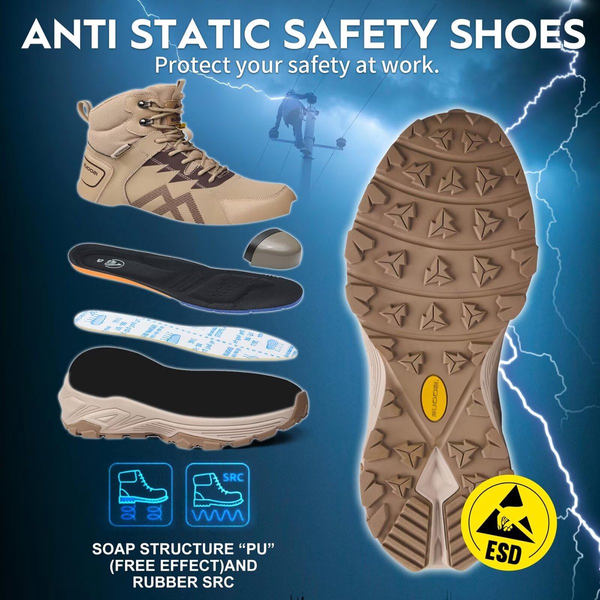 Veiligheidsschoenen heren hoog S3 ESD - waterdicht ademend - stalen neus - ideaal voor werk - SnelShoppen