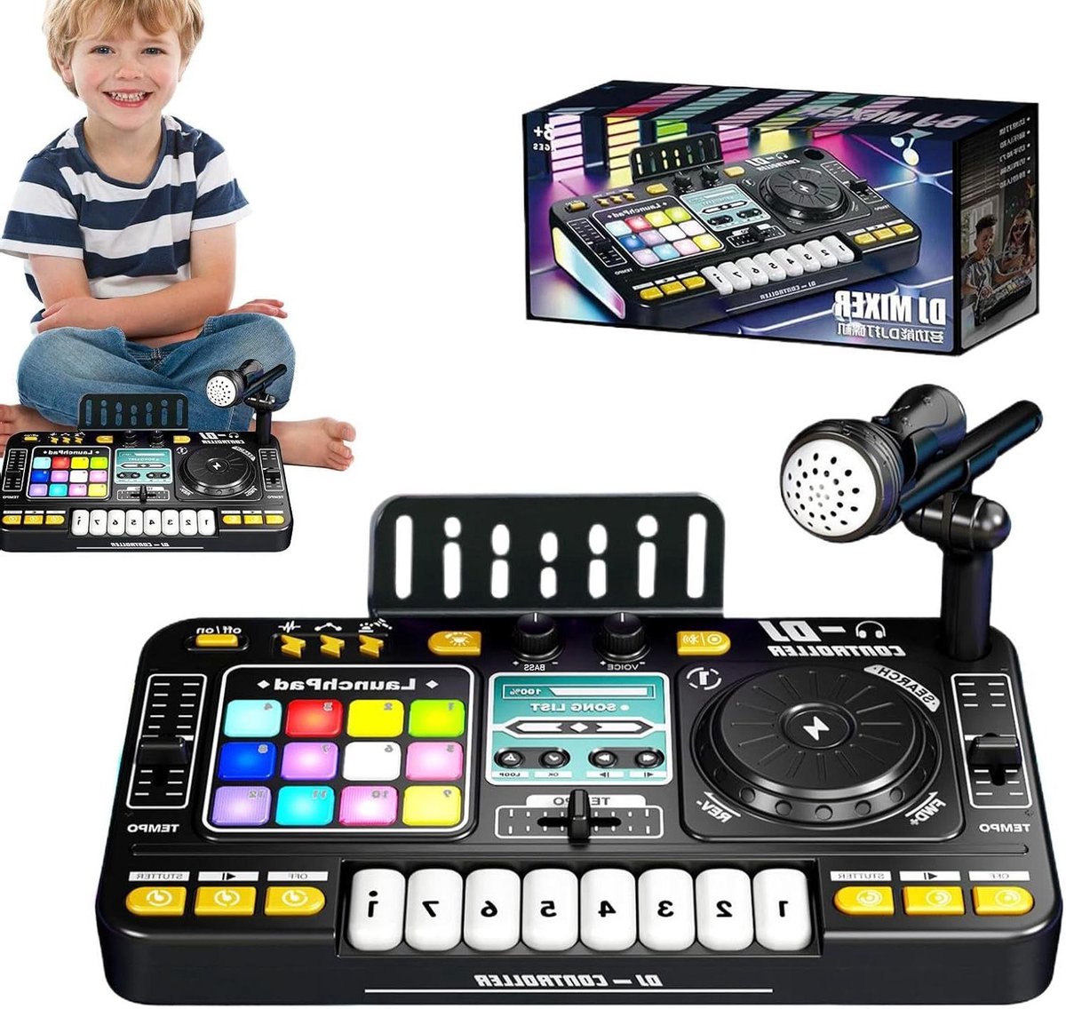Muziek Mixer Piano - DJ Keyboard Speelgoed - Muziek Maken - Met Microfoon - 41 x 9 x 10 cm
